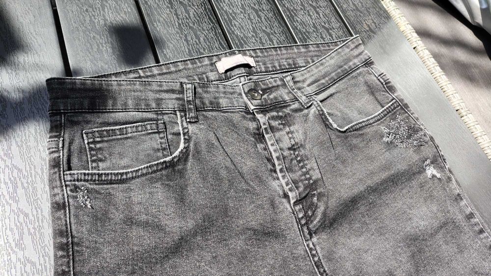 Blugi Zara Man slim fit gri charcoal marime 42