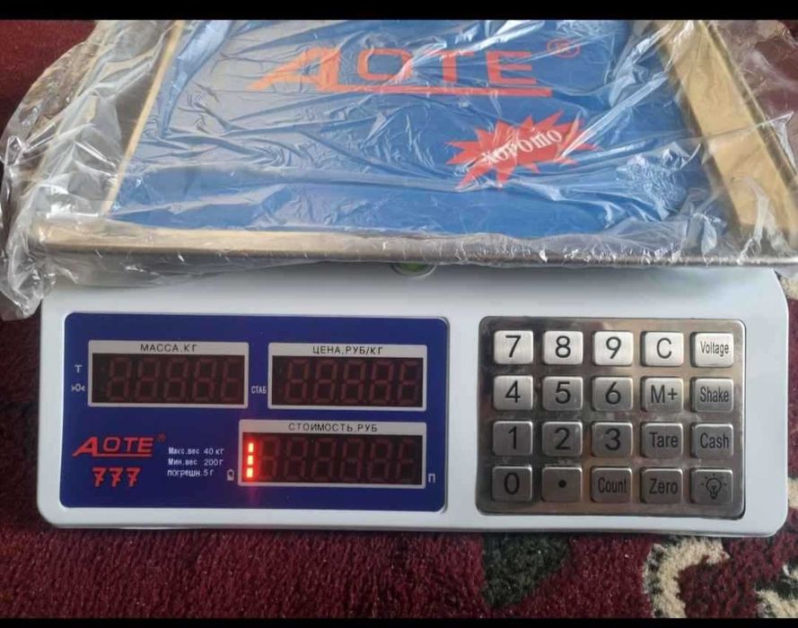 Электронные весы торговые AOTE 777 для магазина, настольные, до 40 кг