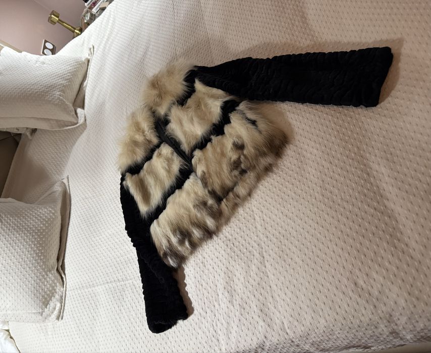 Дамско кожено яке с косъм