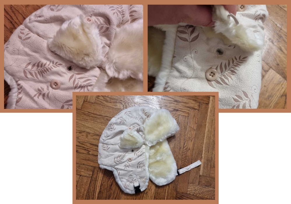 Caciula imblanita cu urechi si orificiu pentru hand s free, L