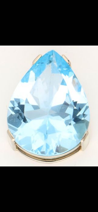 Pandantiv aur 14ct alb cu topaz