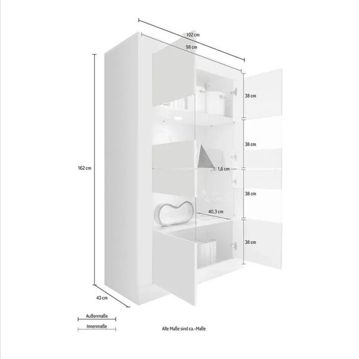 SS30! NOU Vitrină Otto gri anthrazit