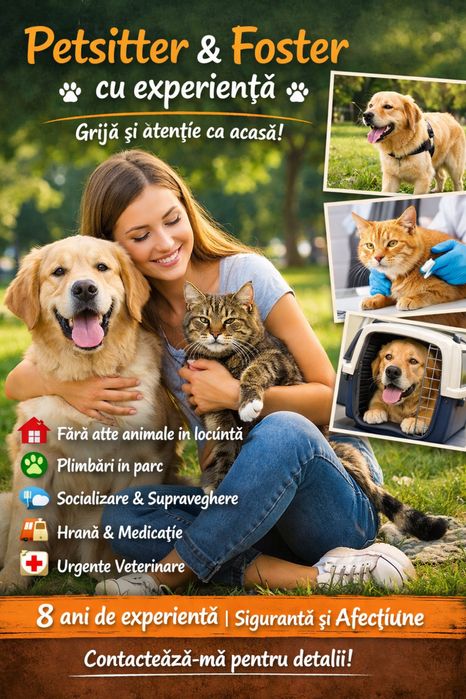 Petsitter & Foster cu experiență – grijă și atenție ca acasă!