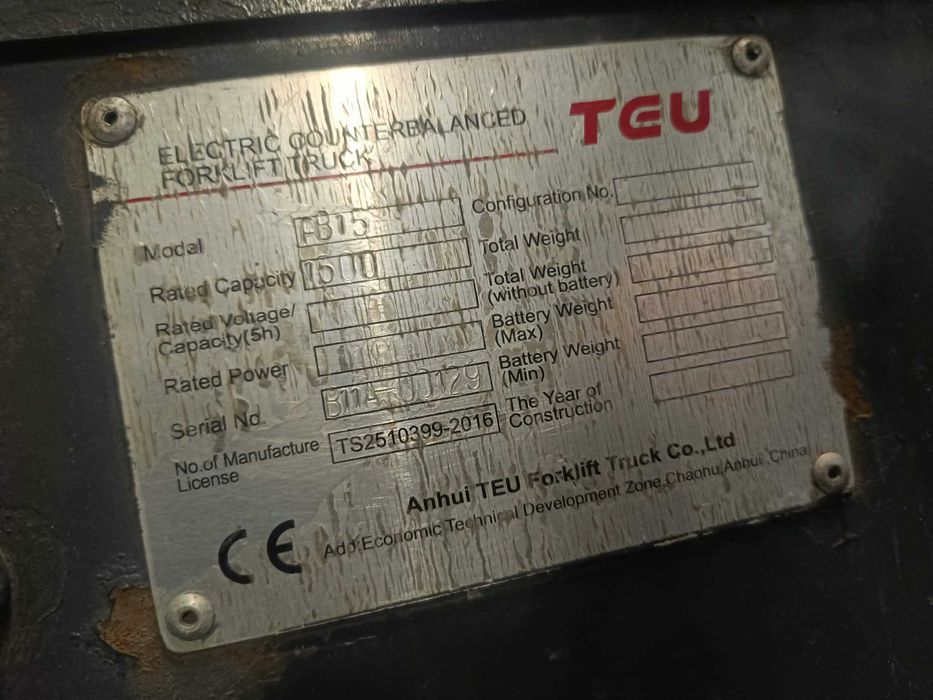 Електрокар/Мотокар TEU FB15, 2016 г.