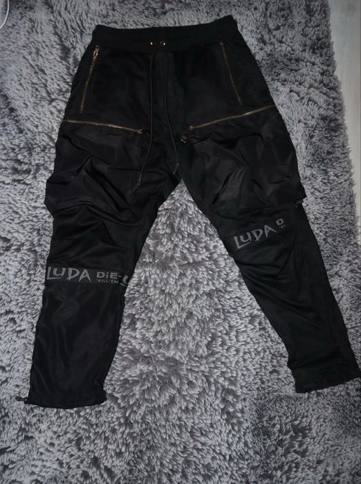 LUDA cargo pants gold and black