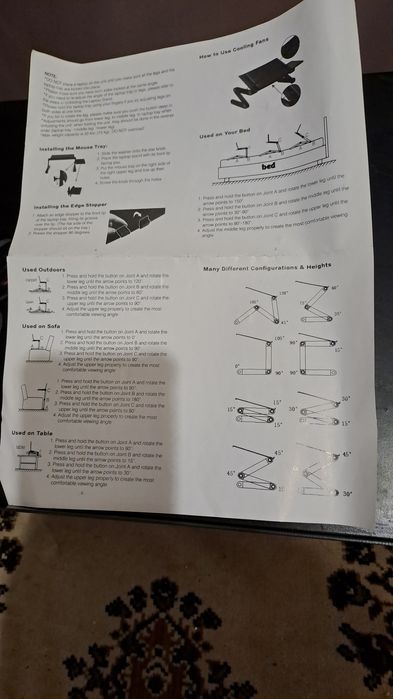 Столик трансформер металлический для ноутбука