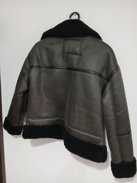 Cojocel dama piele ecologica imblanit interior marimea M-L sau 40-42