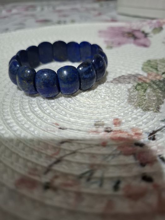 Bratara elastica lapis lazuli cu latimea de 2.5 cm
