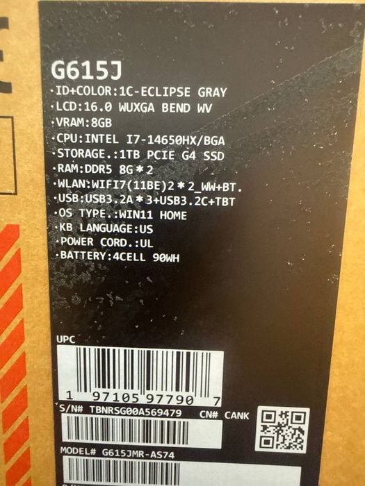 Игровой ноутбук ASUS ROG STRIX G16 G615J