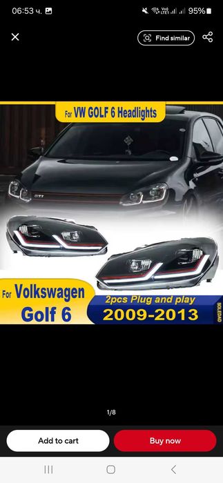 Ново ! LED фарове за VW GOLF 6 визия  volkswagen golf 7 лед 2009-2013
