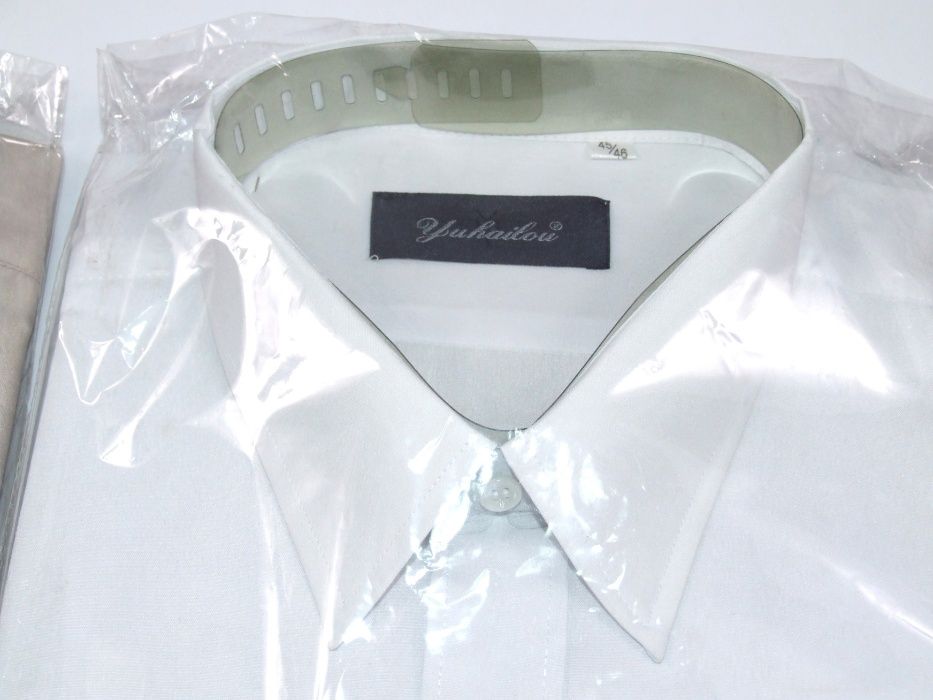 2 CAMASI barbatesti DE LUX, mâneca lunga, mas. 45-46, NOI (sigilate)