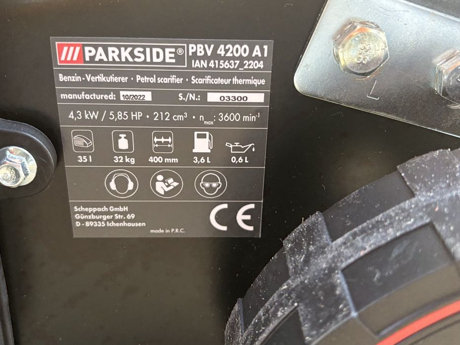 Scarificator gazon parkside 6hp nou!