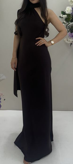 коричневое вечернее платье