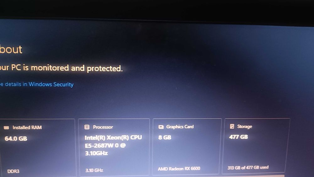 i7 9700 64GB RAM SSD512GB RX6600 8GB (E5 2687W)