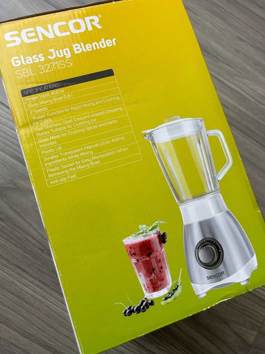 Blender sticla Sencor SBL3271SS + rasnita, 2+1 viteze, 0.8L, 400W, NOU