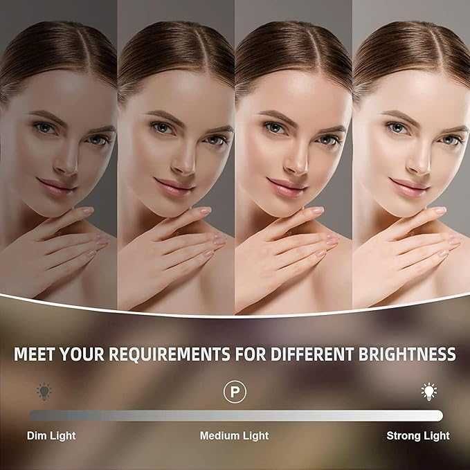 ЛЕД LED Безжично акумулаторно огледало за грим с Bluetooth 30 x 41 cm