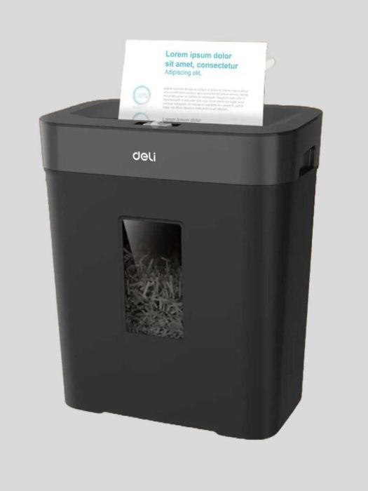 Уничтожитель бумаг Deli ET023, с автоподачей, P-4, 4х25 мм, 8 лст, 15л