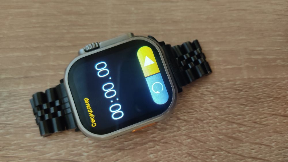 IWatch Люкс серого цвета, ремешок чёрный