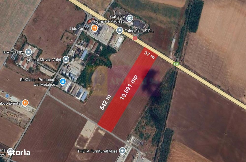 Teren extravilan de vanzare DN1 Paulesti (zona Movila Vulpii)