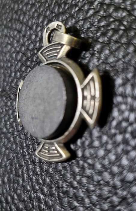 Amuleta antică Dragon cross Hanussen, argint 800