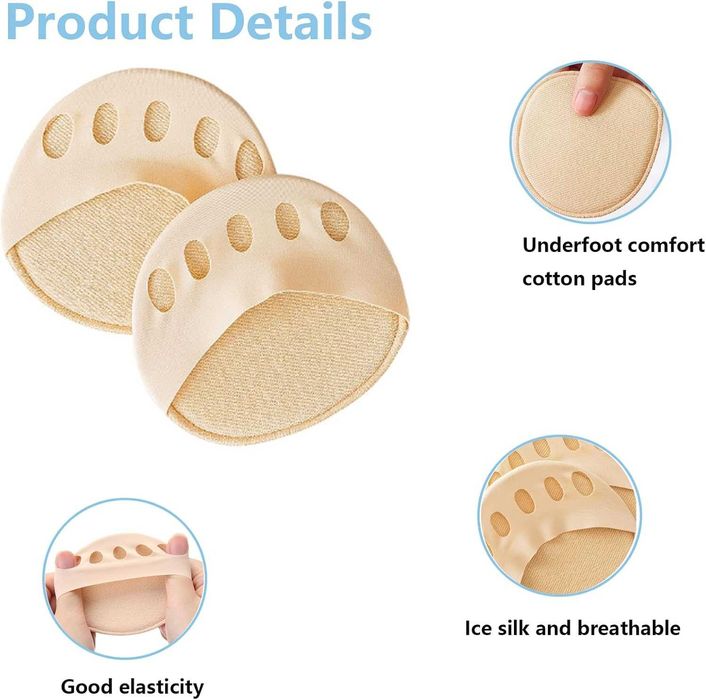 Set 2 perechi Pernite metatarsiene cu separator de degete unisex bej