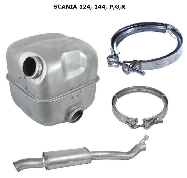 Шумозаглушители/ гърнета, тръби, меки връзки и скоби SCANIA