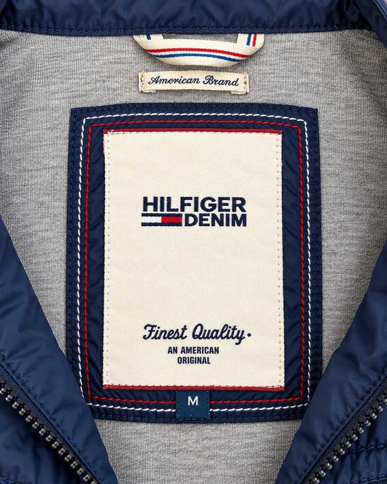 Geacă Tommy Hilfiger Denim damă bleumarin din nailon, cu broderii, Mărimea M