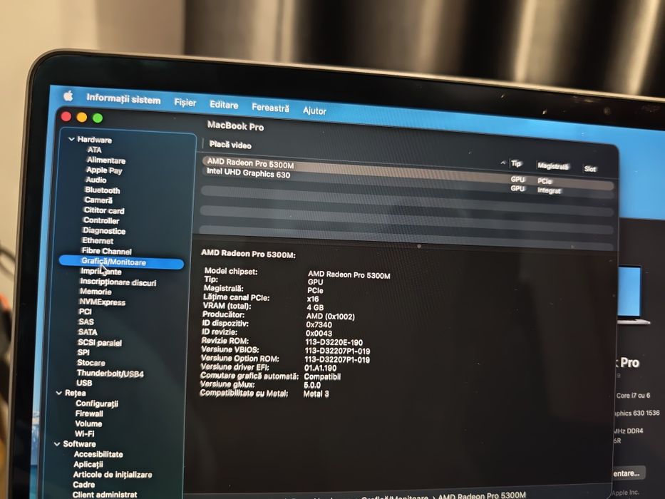 Laptop Apple Macbook Pro i7 16inch 32gb RAM,  2019