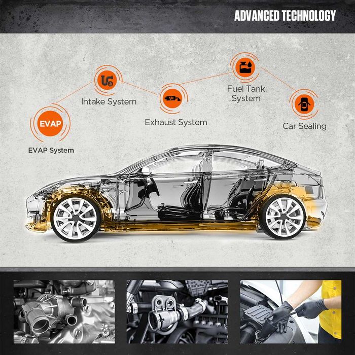 Машина за пушек Autool SDT106, за откриване проблеми в изпускателната