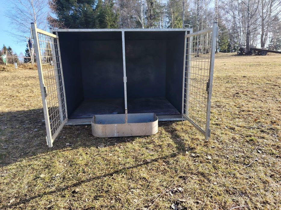 Cusca metalica dubla pentru caini