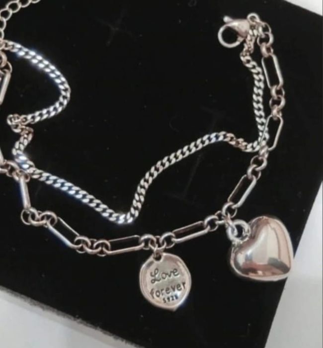 Brățara Nouă cu 2 Charmuri Love Forever Argint S925