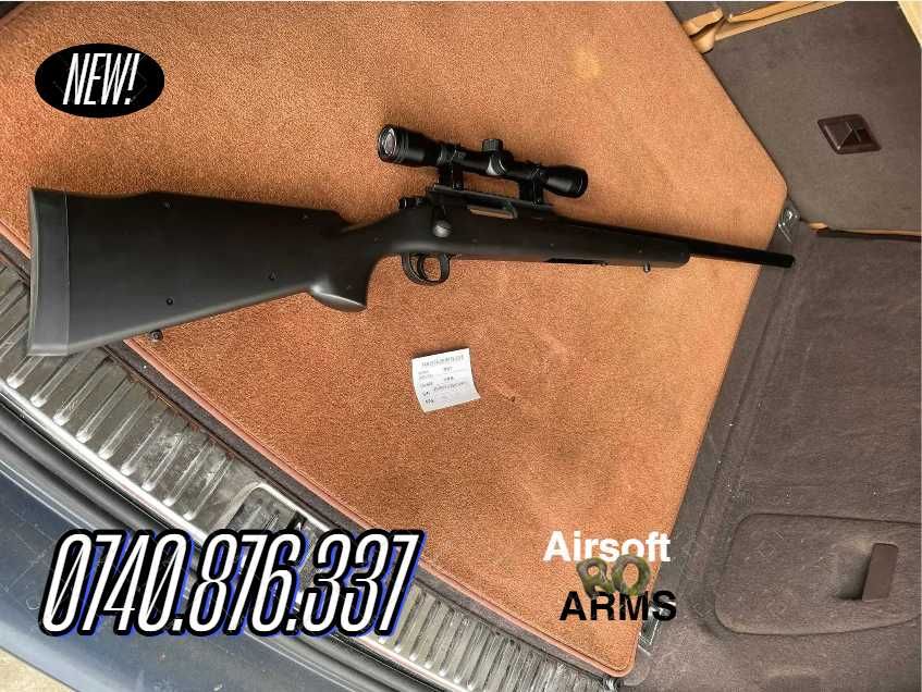 Pusca Airsoft M61 DoubleAction Modificata 7,4jouli Bile+Luneta