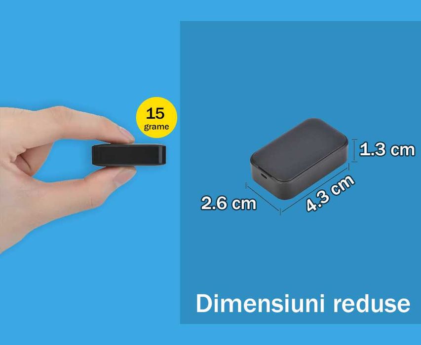 Microfon Spion MIC cu Localizare GPS si Control Prin SMS sau Aplicatie iOS/Android SMT SECURITY