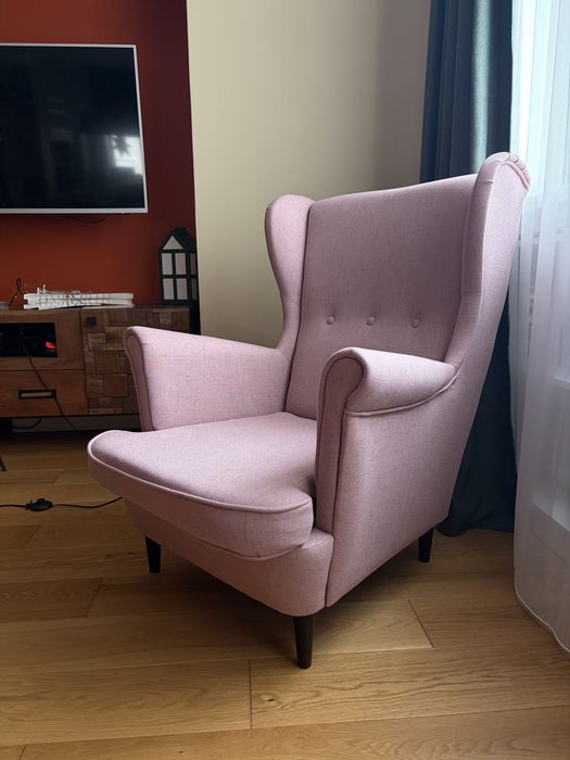 Fotoliu roz material textil