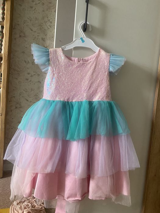 Платье девочке радужное