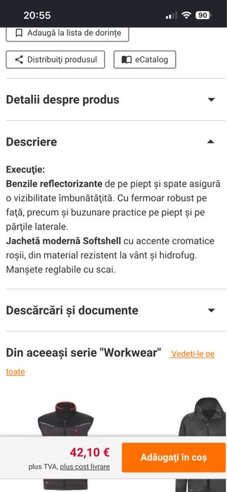 Jachetă Softshell gri inchis/negru/roșu , mărimea L