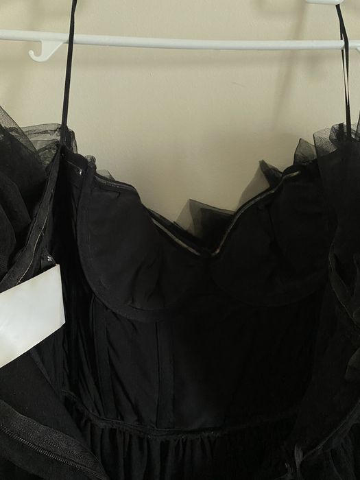 rochie pom-pom neagra