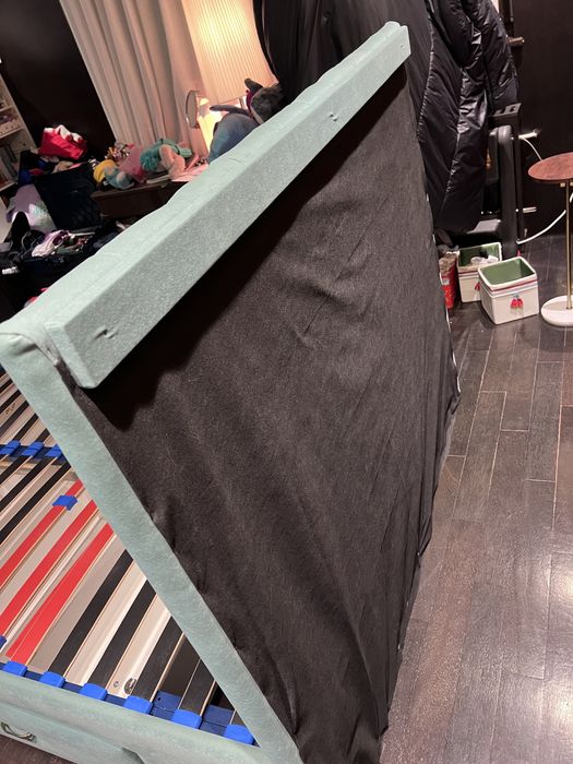 Легло с матрак и чекмеджета 140/200 плюш цвят мента