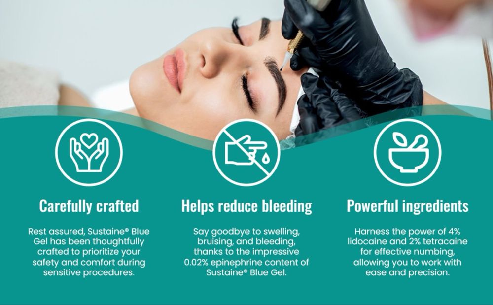 Обезболяващо Sustaine Blue Gel за татуировки и перманентен грим