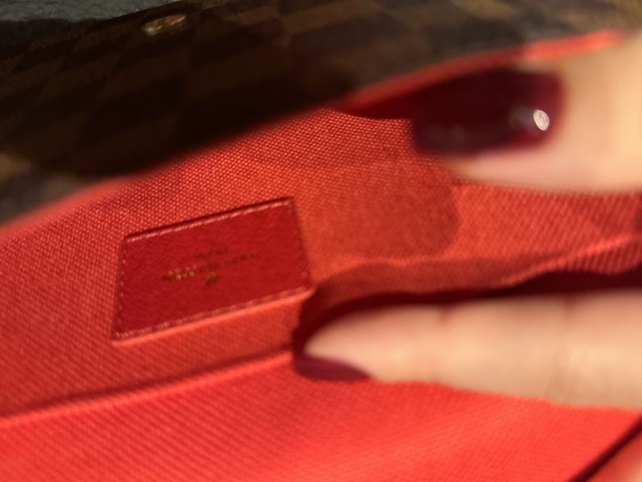 LV pochette bag with gold chain