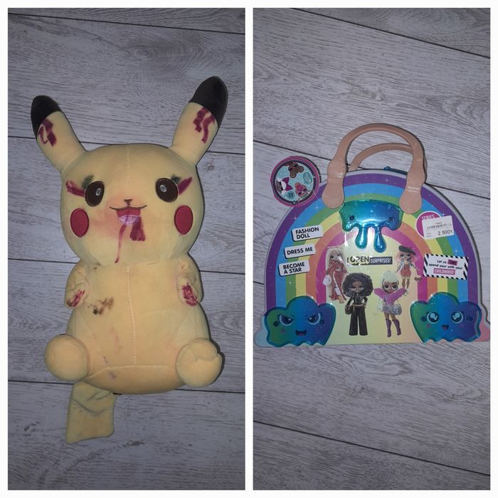 Отдам Пикачу и сумку куклу лол