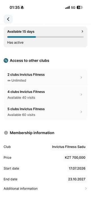 Продам абонемент в Invictus sadu