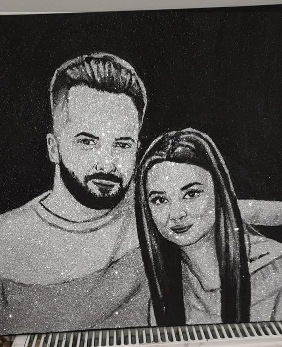 Portrete cu sclipici