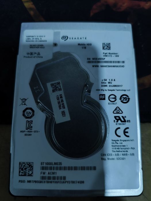 Жёсткий диск HDD Seagate 1000Gb 2.5" 1Tb