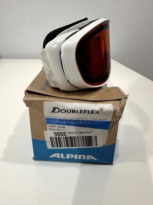 vand ochelari ski/ snowboard ALPINA albi cu lentila colorată