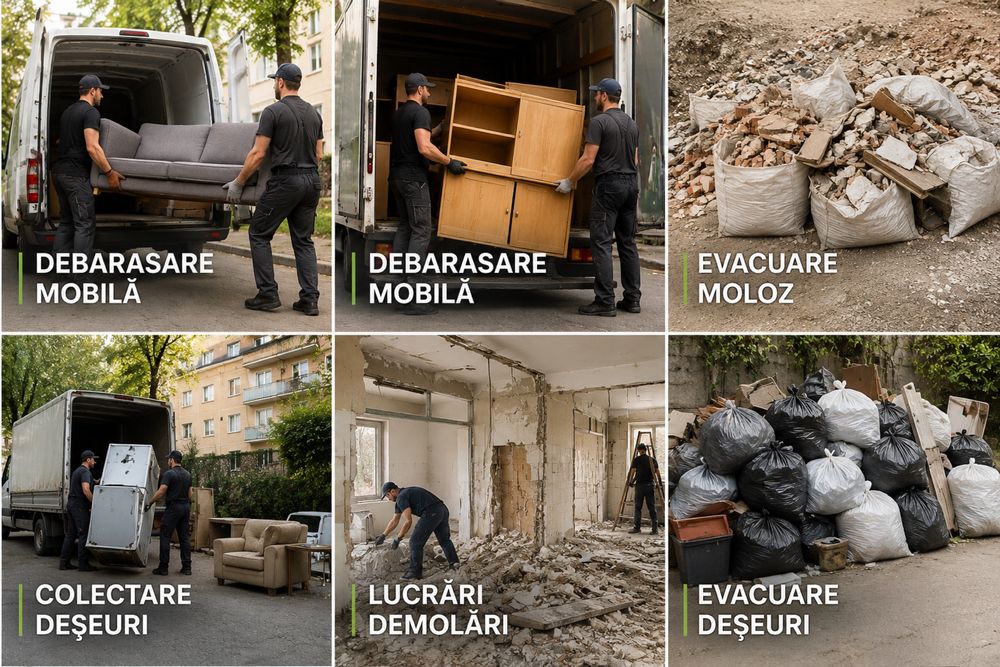 Debarasări Apartamente, Beciuri, Poduri și Pivnițe | Debarasare Mobila Veche, Moloz și Gunoi | Demolări & Curățare Curți