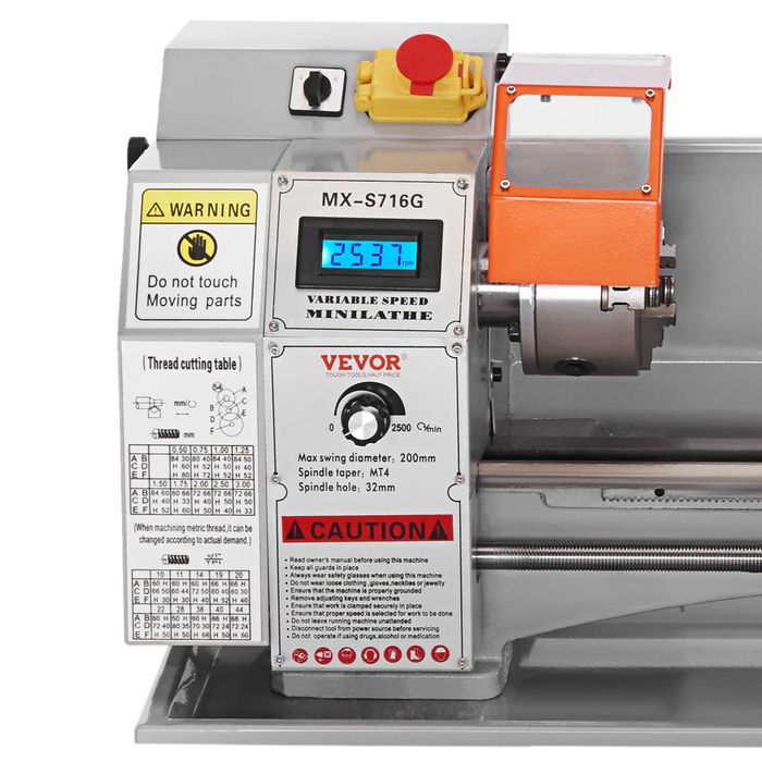 Strung metalic mini 180x400mm, 800W,150-2500rpm,cu mandrină 3-rapoarte