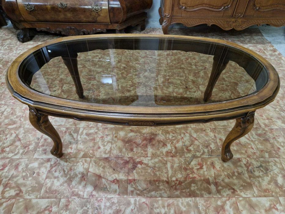 *ПРОМОЦИЯ* Холна маса масив със стъклен плот