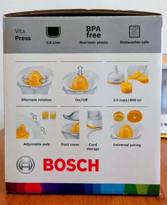 Bosch MCP3500N Citrus press, 800ml, без бисфенол А (BPA) Цитрус преса