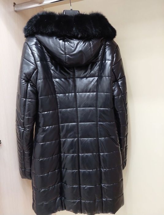 Женский Пуховик Эко-Кожа